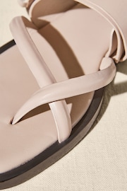 Bone Premium Leather Forever Comfort® Cross Toe Post Sandals - Image 4 of 4