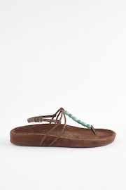 Chocolate Brown Forever Comfort® Beaded Toe Post Sandals - Image 2 of 6