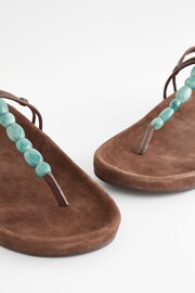 Chocolate Brown Forever Comfort® Beaded Toe Post Sandals - Image 4 of 6
