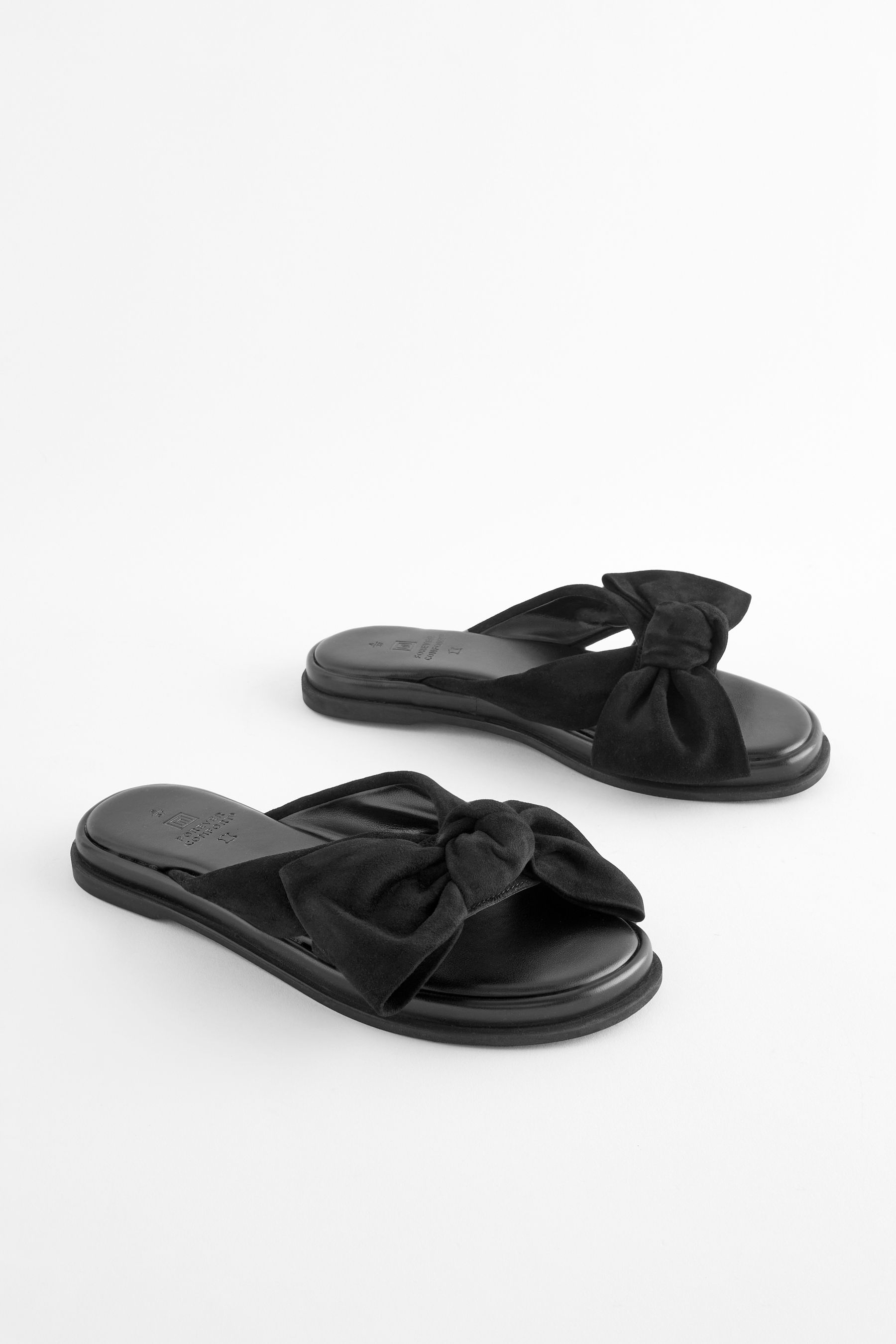 Black leather mule sandals on sale