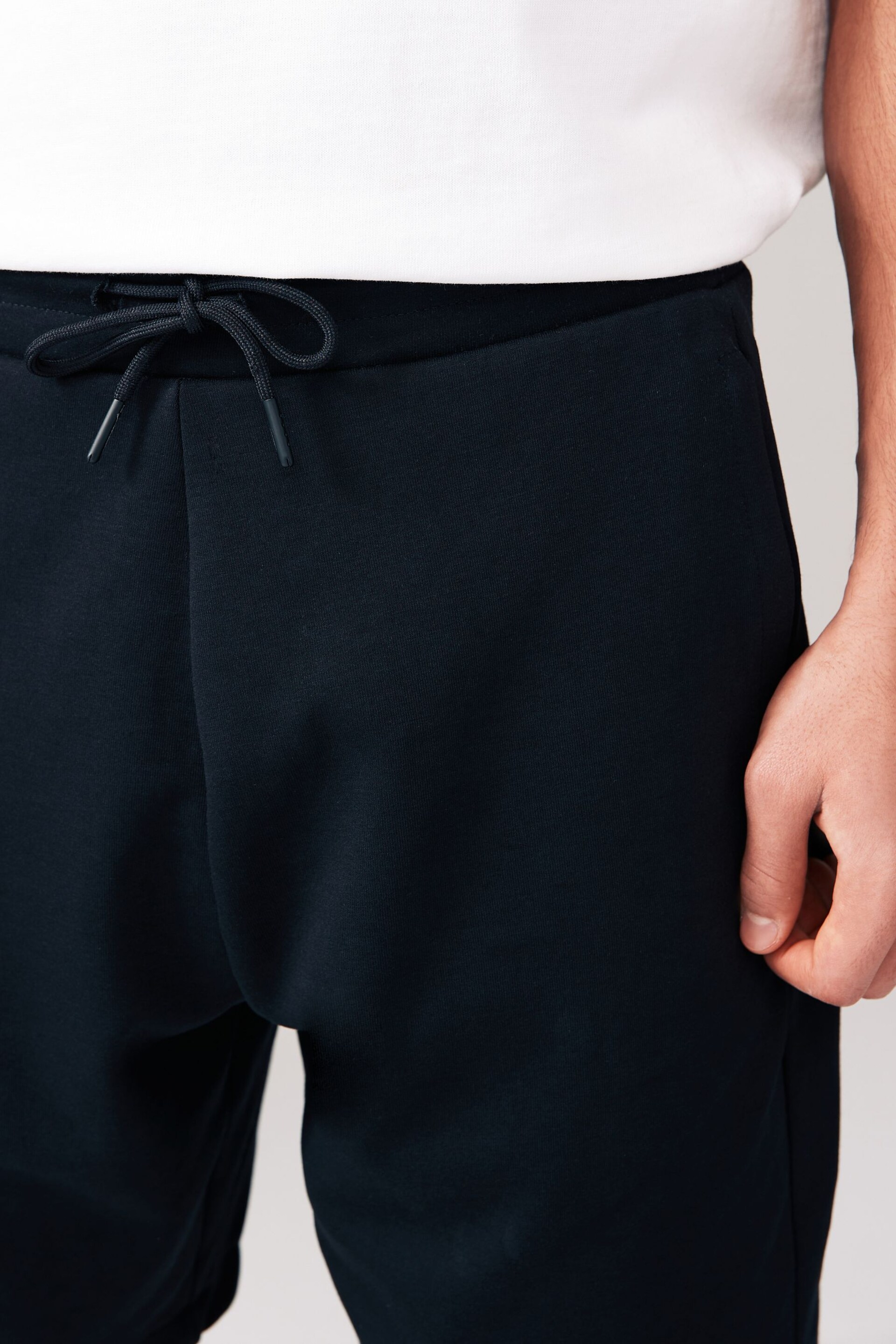 Black Zip Pocket Jersey Shorts - Image 4 of 9