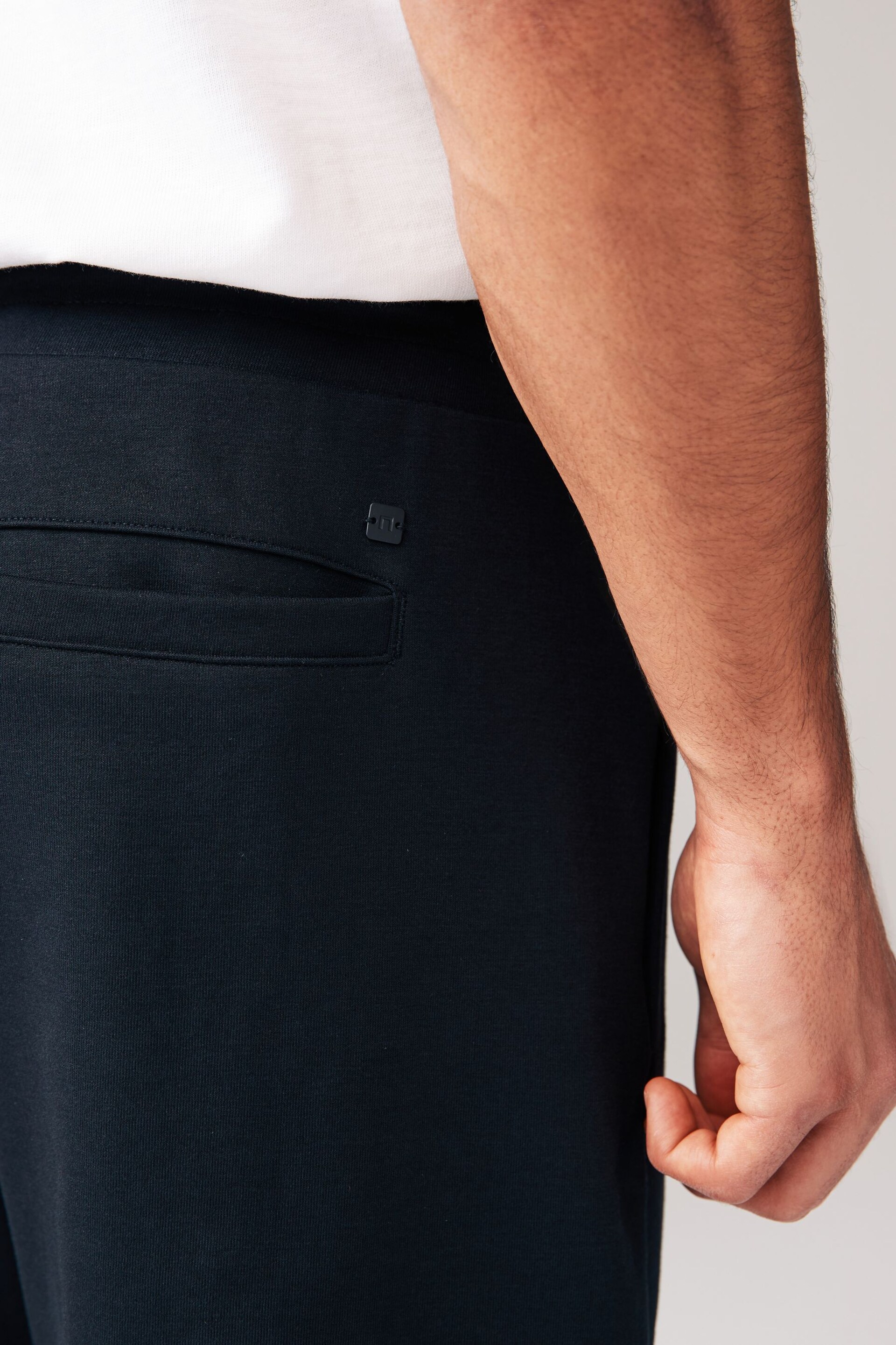 Black Zip Pocket Jersey Shorts - Image 5 of 9