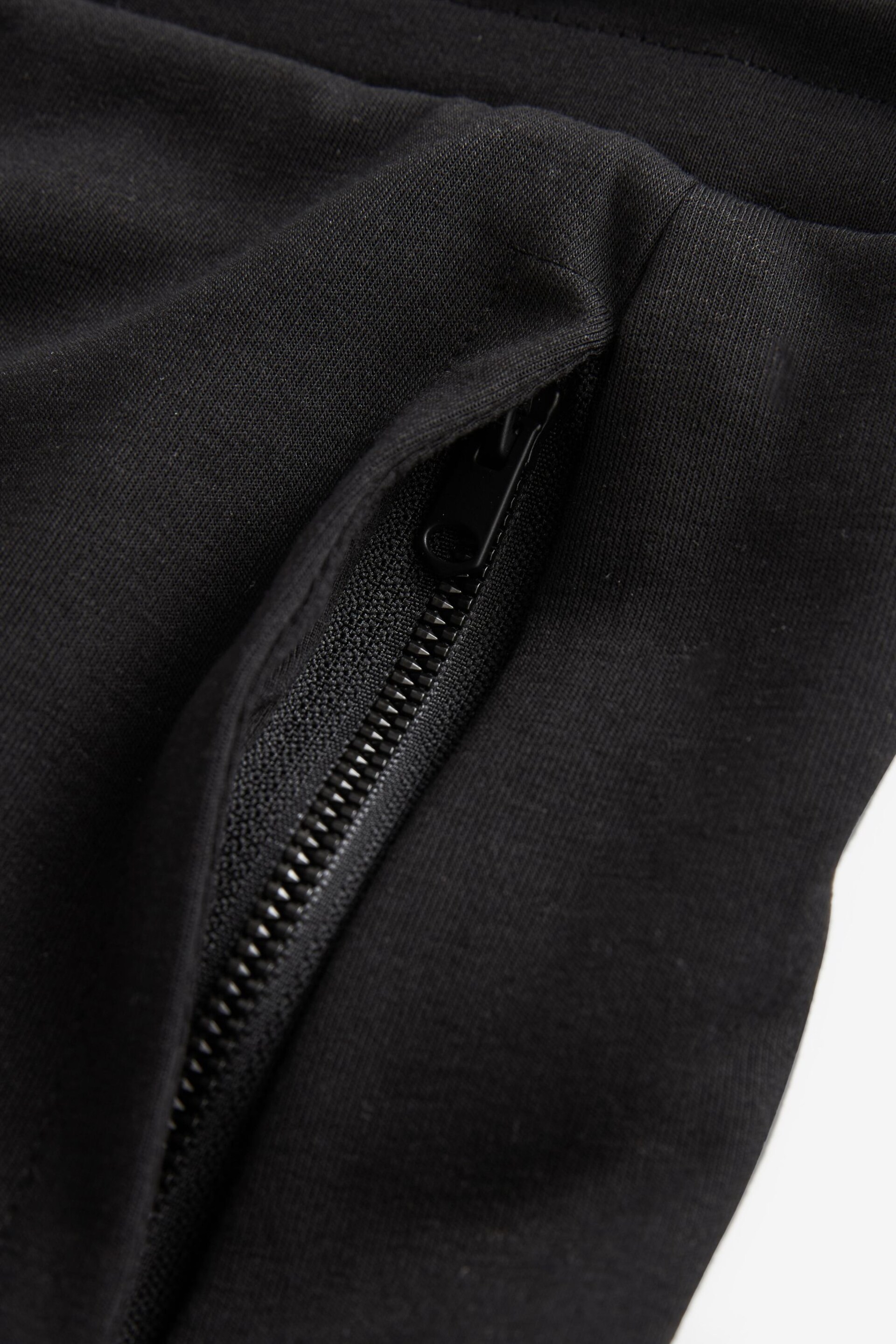 Black Zip Pocket Jersey Shorts - Image 8 of 9