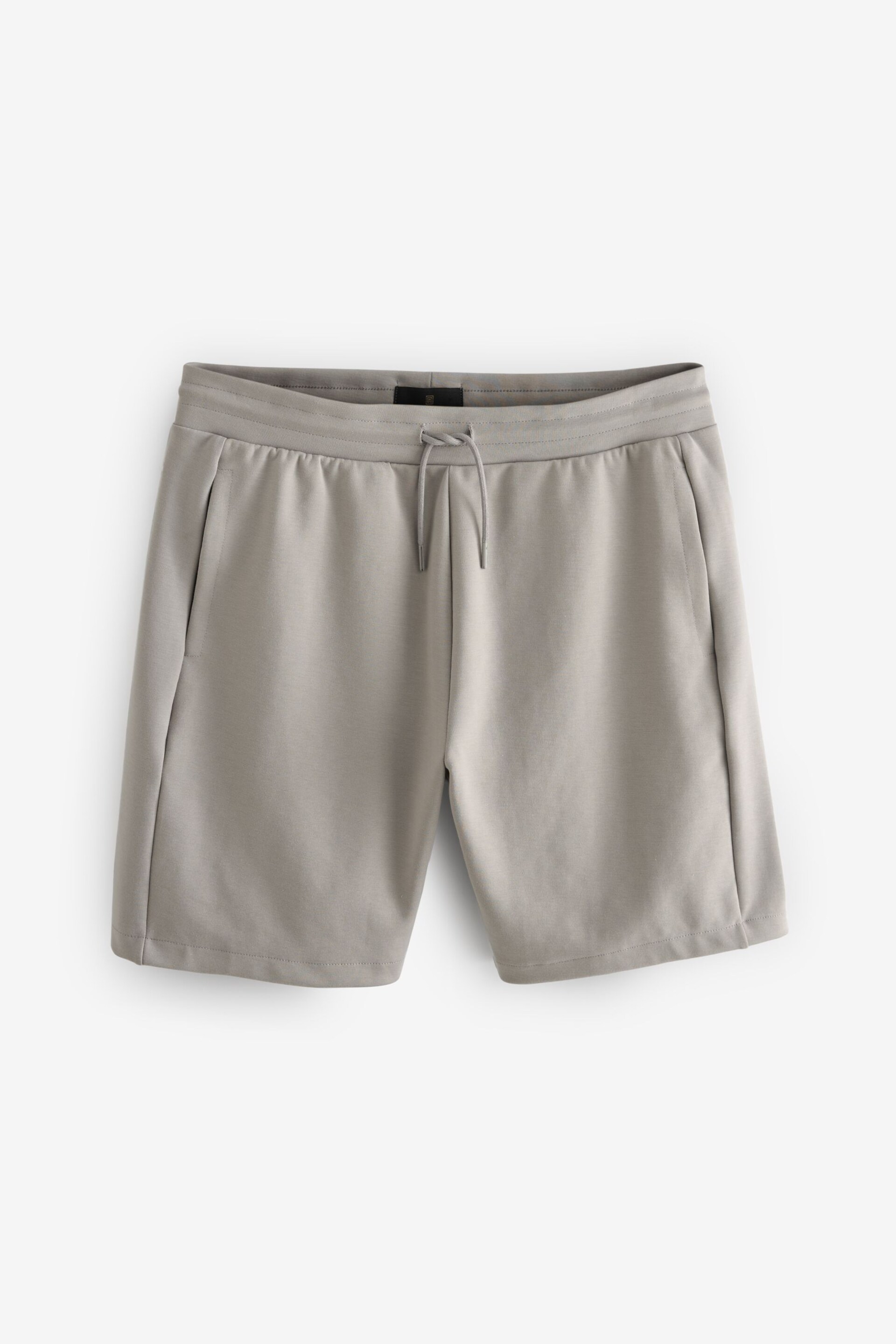 Grey Straight Zip Pocket Jersey Shorts - Image 6 of 9