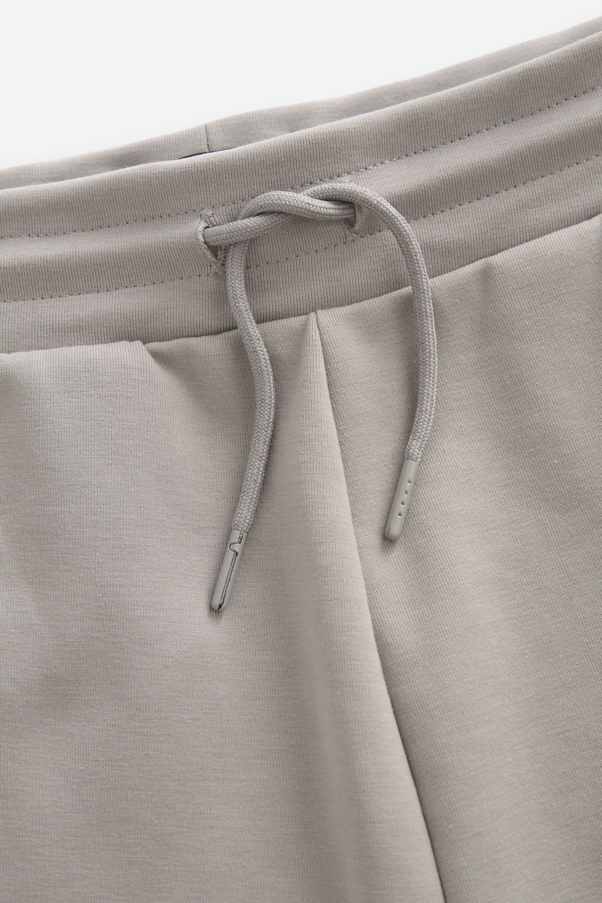 Grey Straight Zip Pocket Jersey Shorts - Image 7 of 9