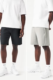 Black/Grey 2 Pack Zip Pocket Jersey Shorts - Image 1 of 14