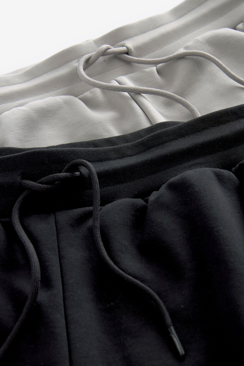 Black/Grey 2 Pack Zip Pocket Jersey Shorts - Image 12 of 14