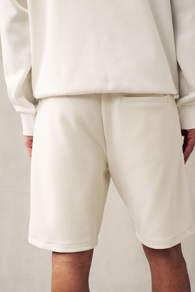 Ecru Straight Fit Zip Pocket Jersey Shorts - Image 3 of 8