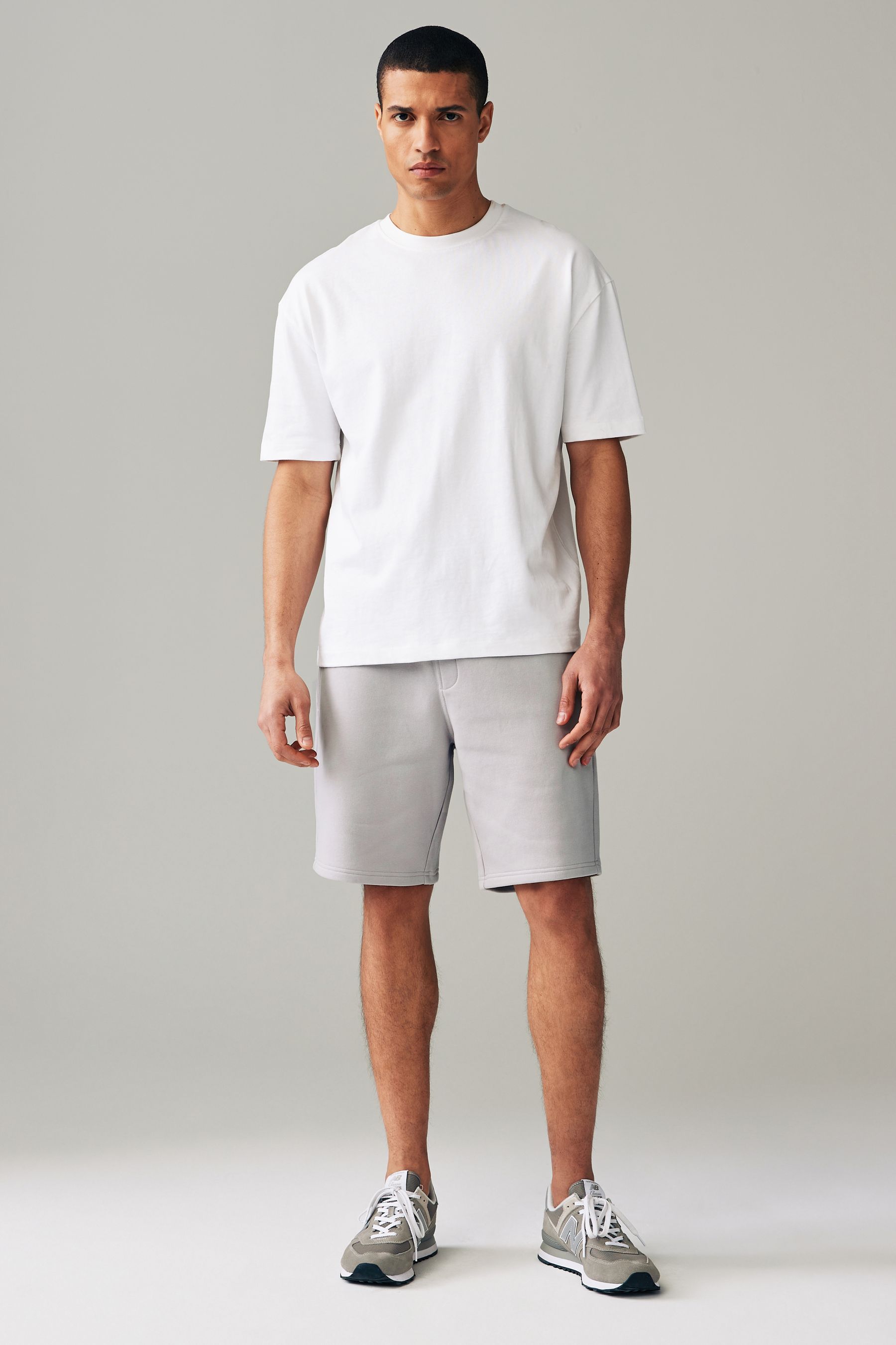 Grey fabric shorts sales