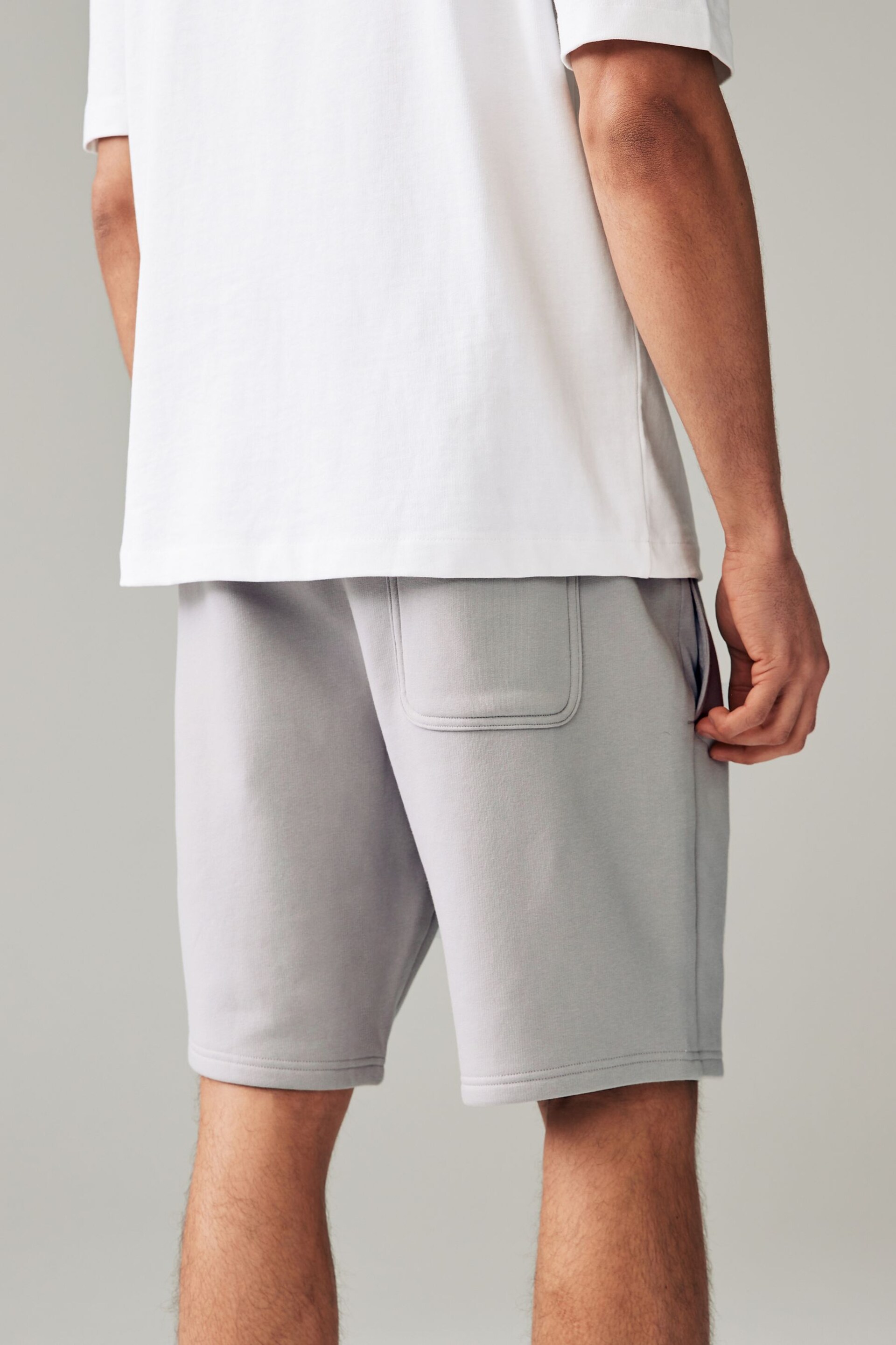 Light Grey Soft Fabric Jersey Shorts - Image 3 of 10