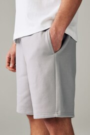 Light Grey Soft Fabric Jersey Shorts - Image 4 of 10