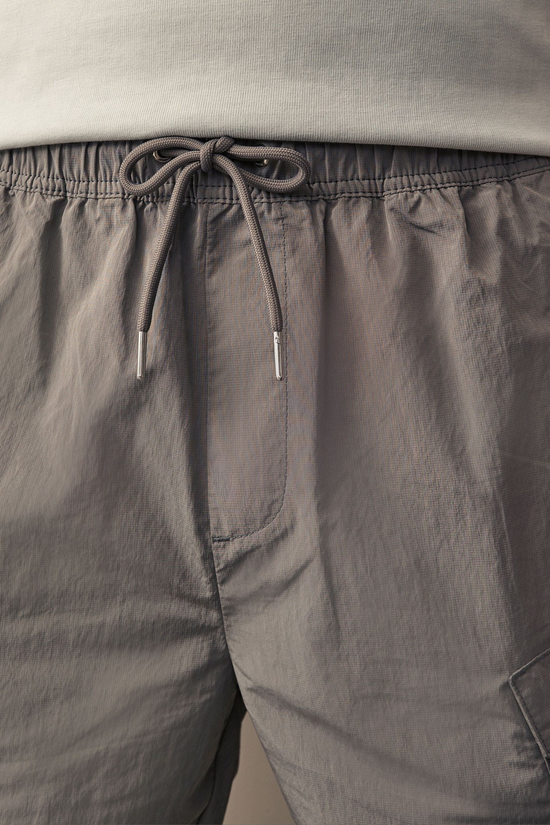 Charcoal Grey Tech Cargo Shorts - Image 5 of 10