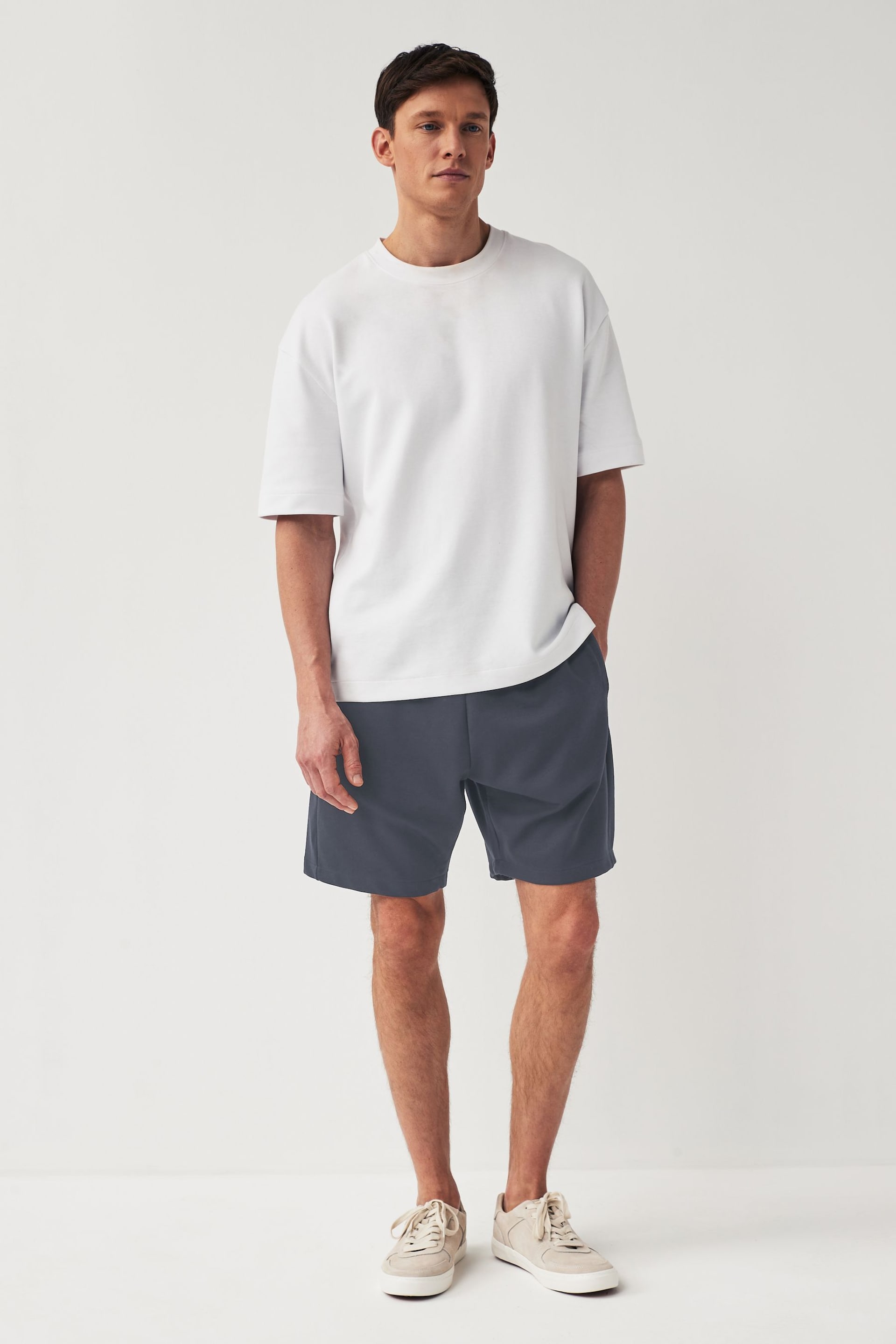 Slate/Navy 2 Pack Zip Pocket Jersey Shorts - Image 1 of 6