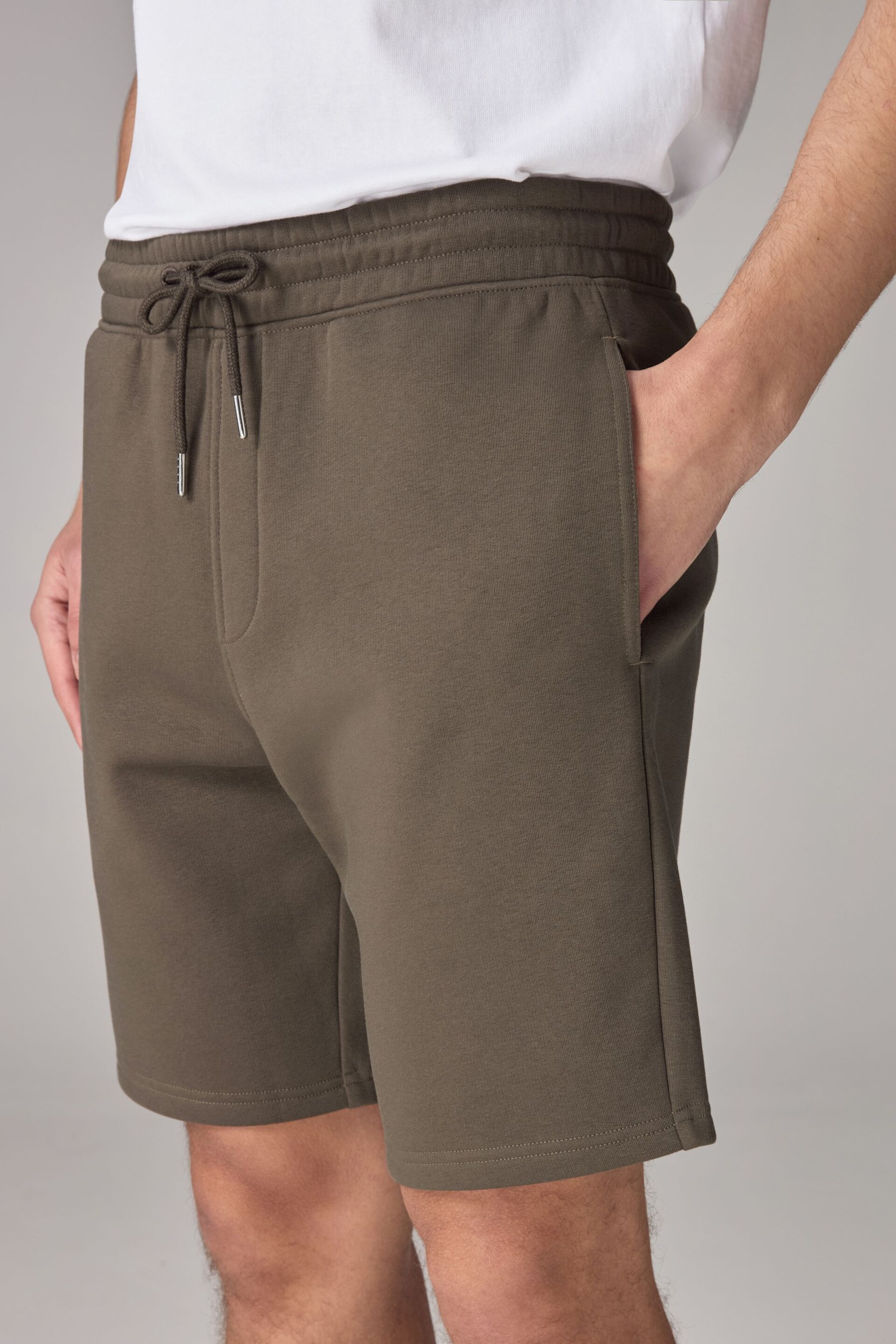 Brown Soft Fabric Jersey Shorts - Image 4 of 8