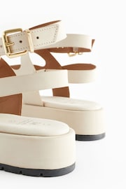 Bone White Forever Comfort® Leather Strappy Flatform Sandals - Image 4 of 6