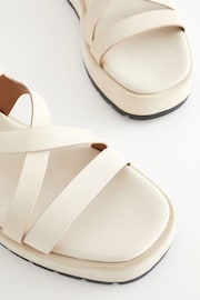Bone White Forever Comfort® Leather Strappy Flatform Sandals - Image 5 of 6