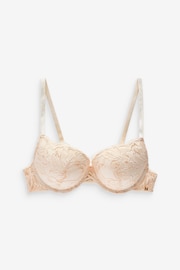 Cream Super Push Up Floral Lace Bra - Image 6 of 7