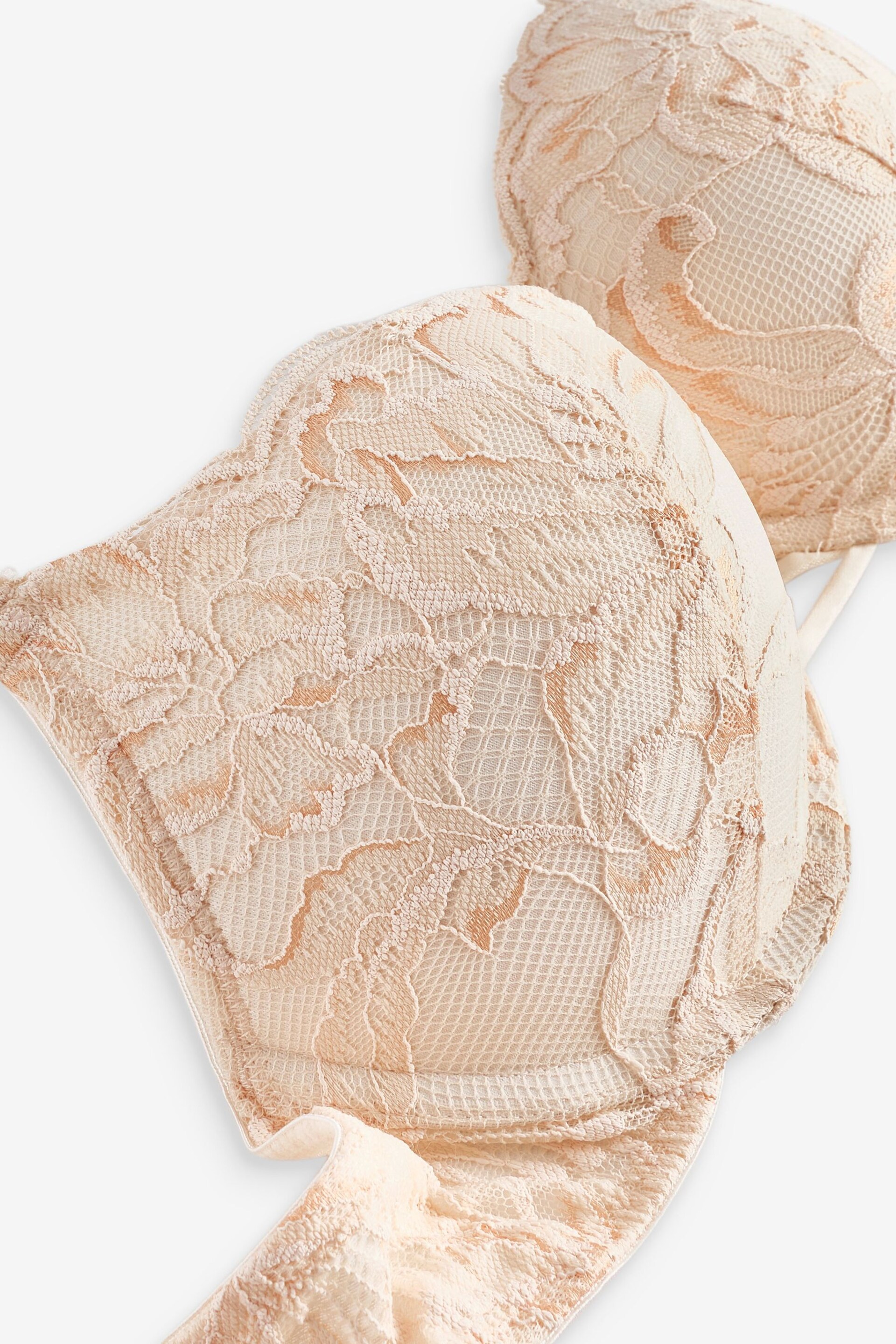 Cream Super Push Up Floral Lace Bra - Image 7 of 7