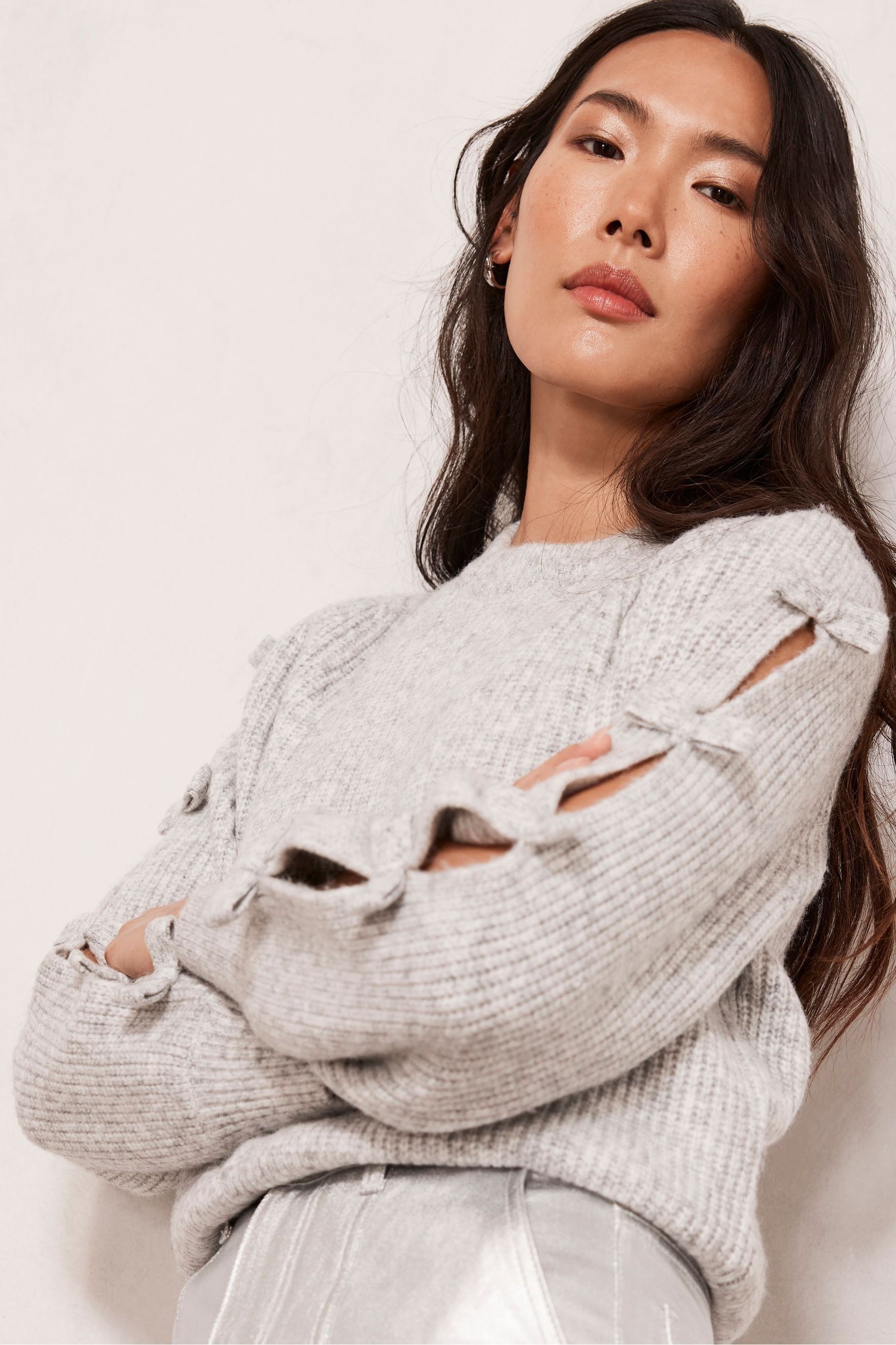 Bow sleeve jumper on sale