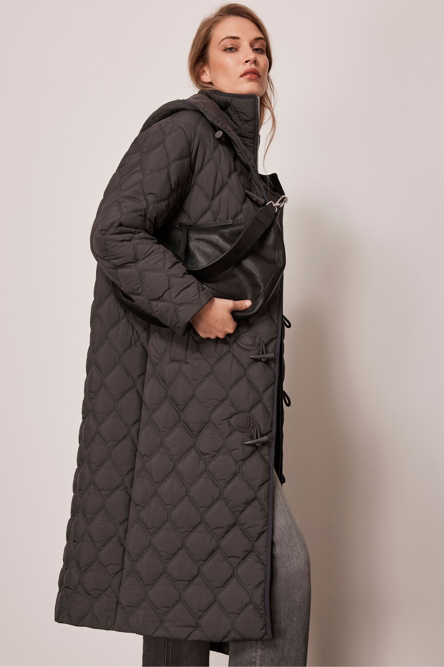 Buy Mint Velvet Grey Quilted Layered Parka from Next Germany