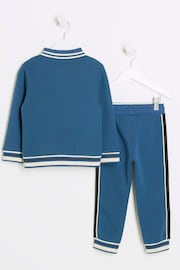 River Island Blue Mini Boys Tipped Sweat and Jogger Set - Image 5 of 6