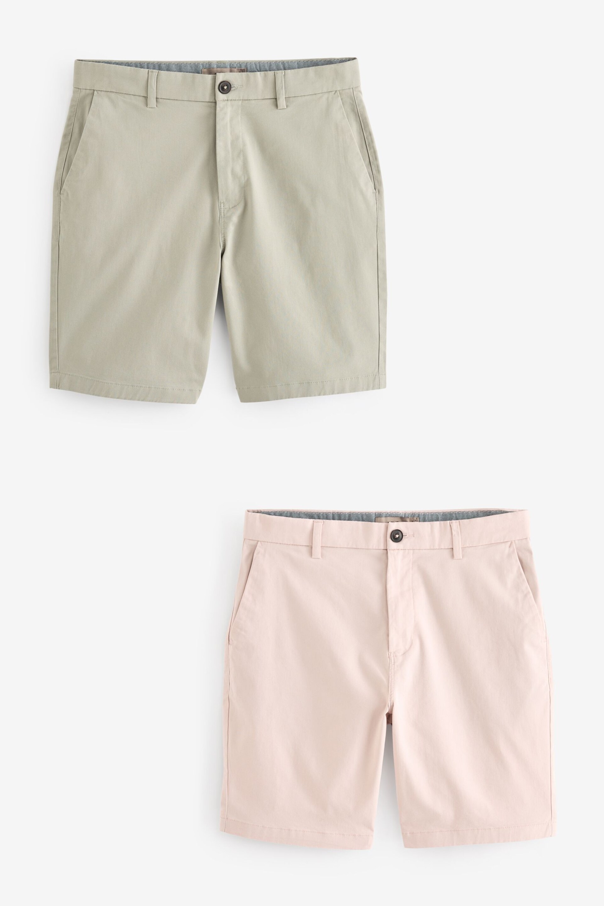 Green/Pink Slim Fit Stretch Chinos Shorts 2 Pack - Image 6 of 11