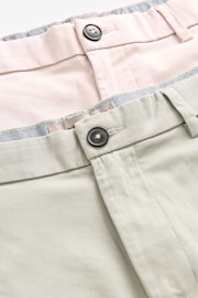 Green/Pink Slim Fit Stretch Chinos Shorts 2 Pack - Image 7 of 11