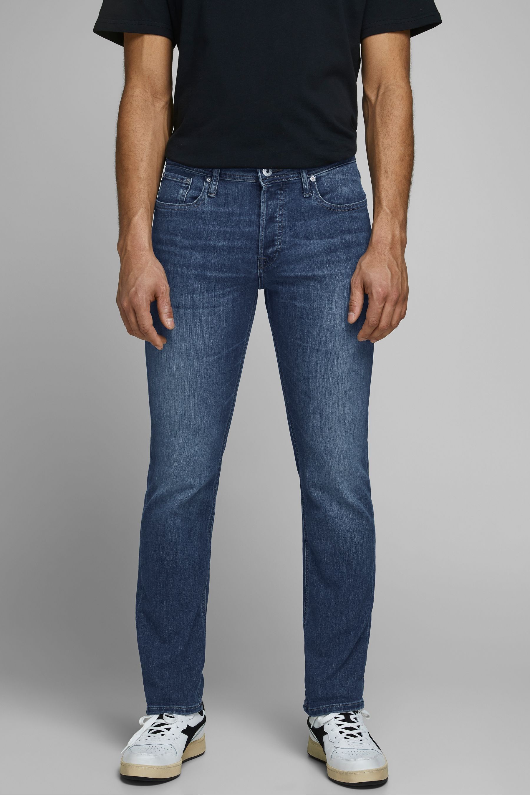 Buy JACK JONES Washed Blue Glenn Slim Fit Jeans from the Next UK online shop