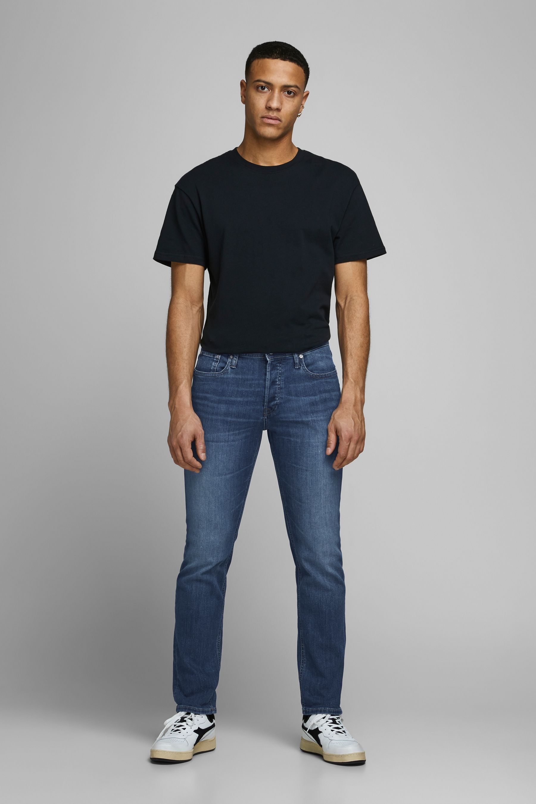 Buy JACK JONES Washed Blue Glenn Slim Fit Jeans from the Next UK online shop