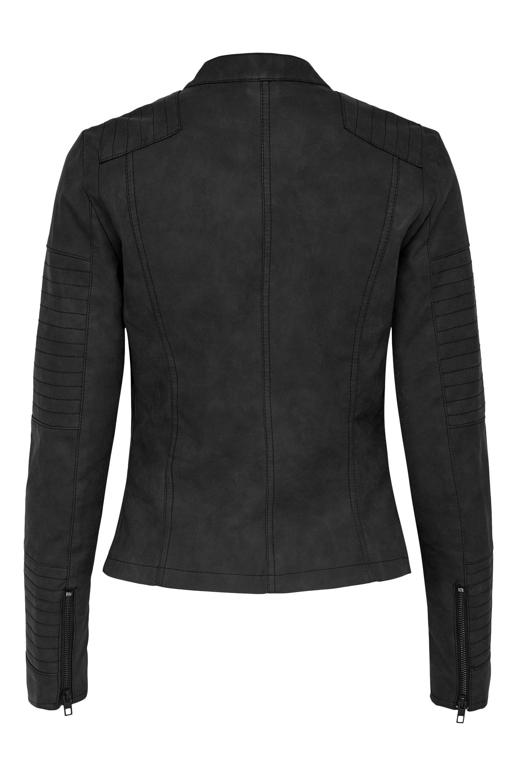 Collarless leather biker jacket womens on sale