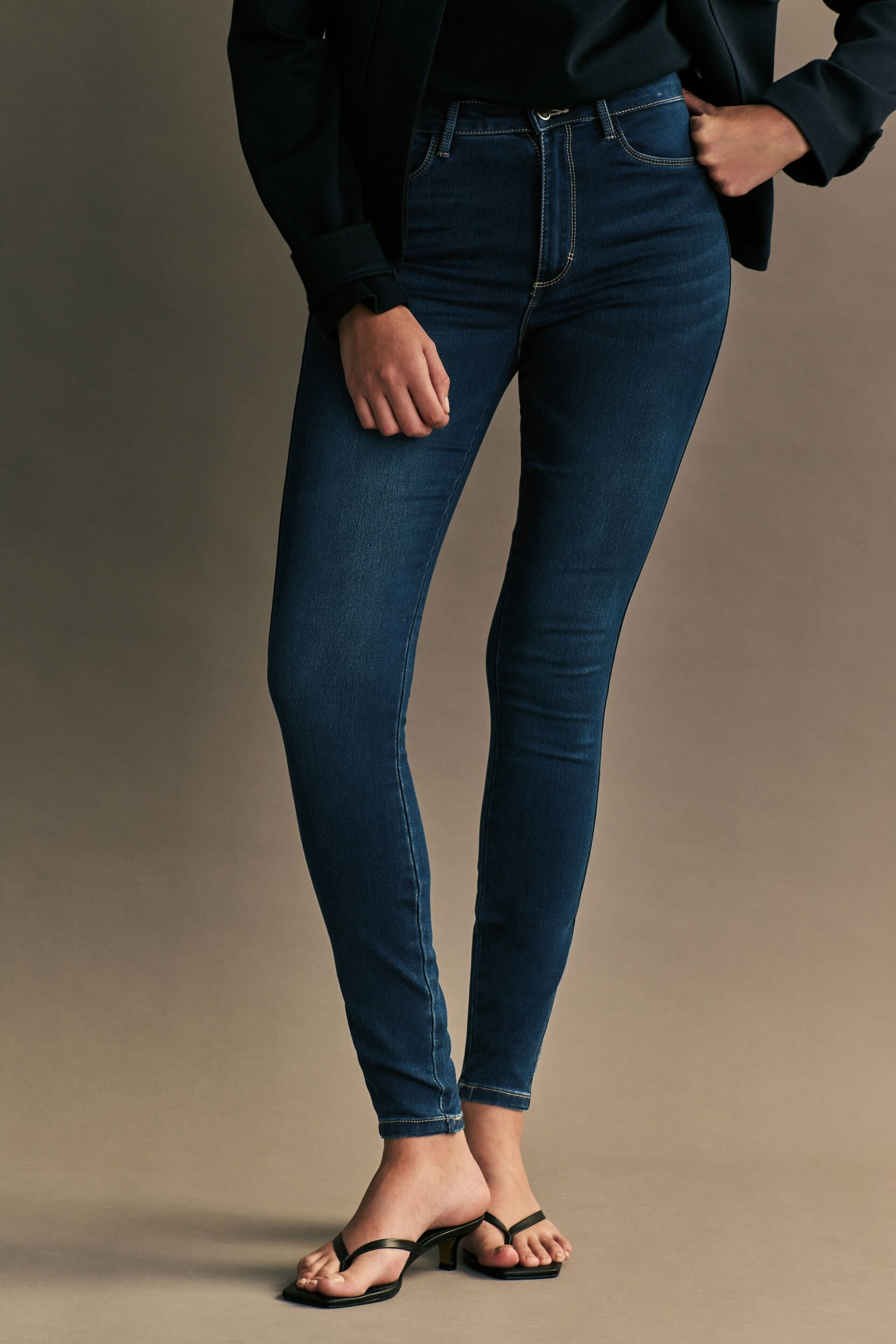 ONLY Blue High Waisted Stretch Skinny Royal Jeans - Image 1 of 7