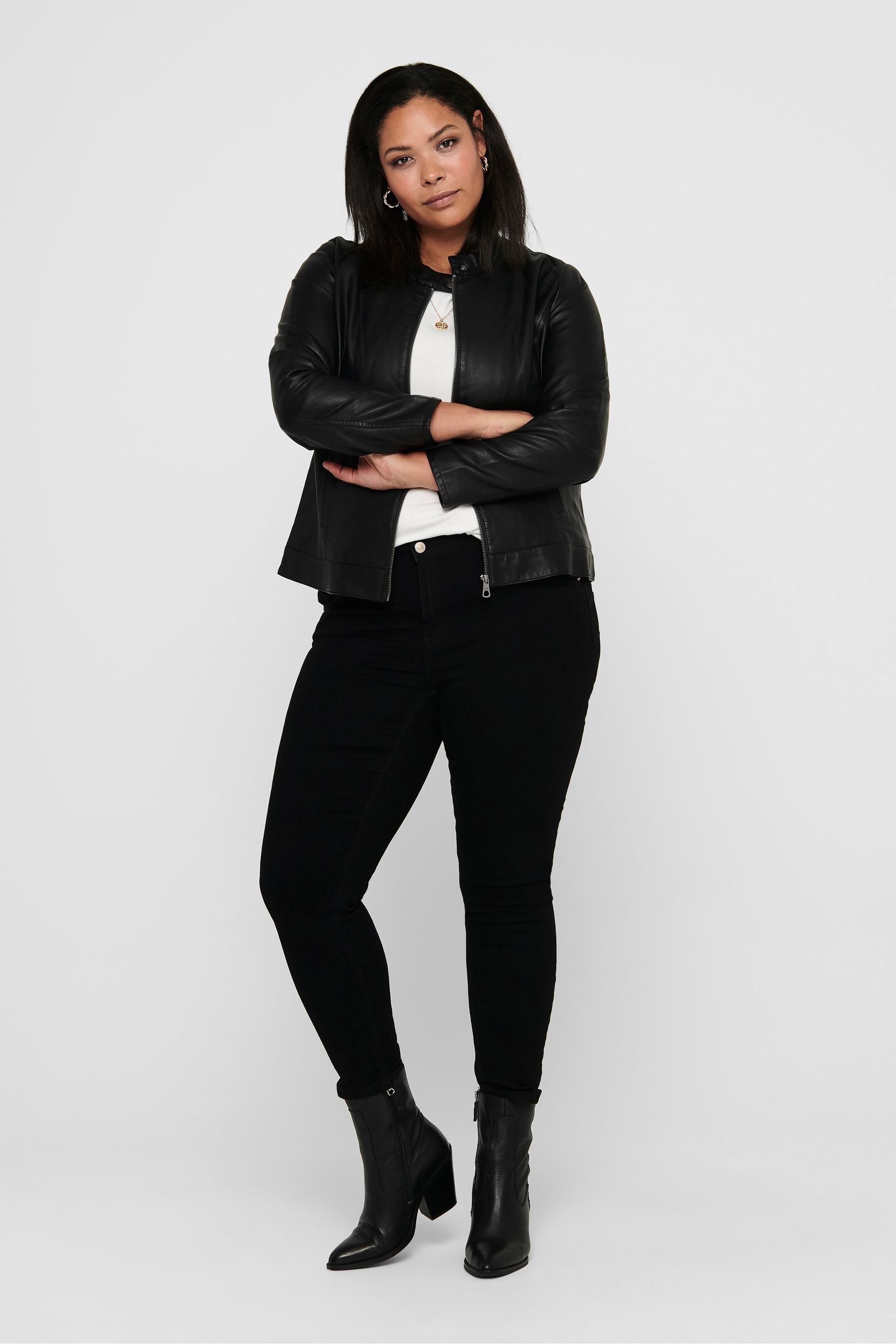 Curve leather jacket clearance