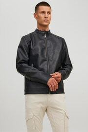 JACK & JONES Black Biker Jacket - Image 1 of 7