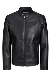 JACK & JONES Black Biker Jacket - Image 7 of 7