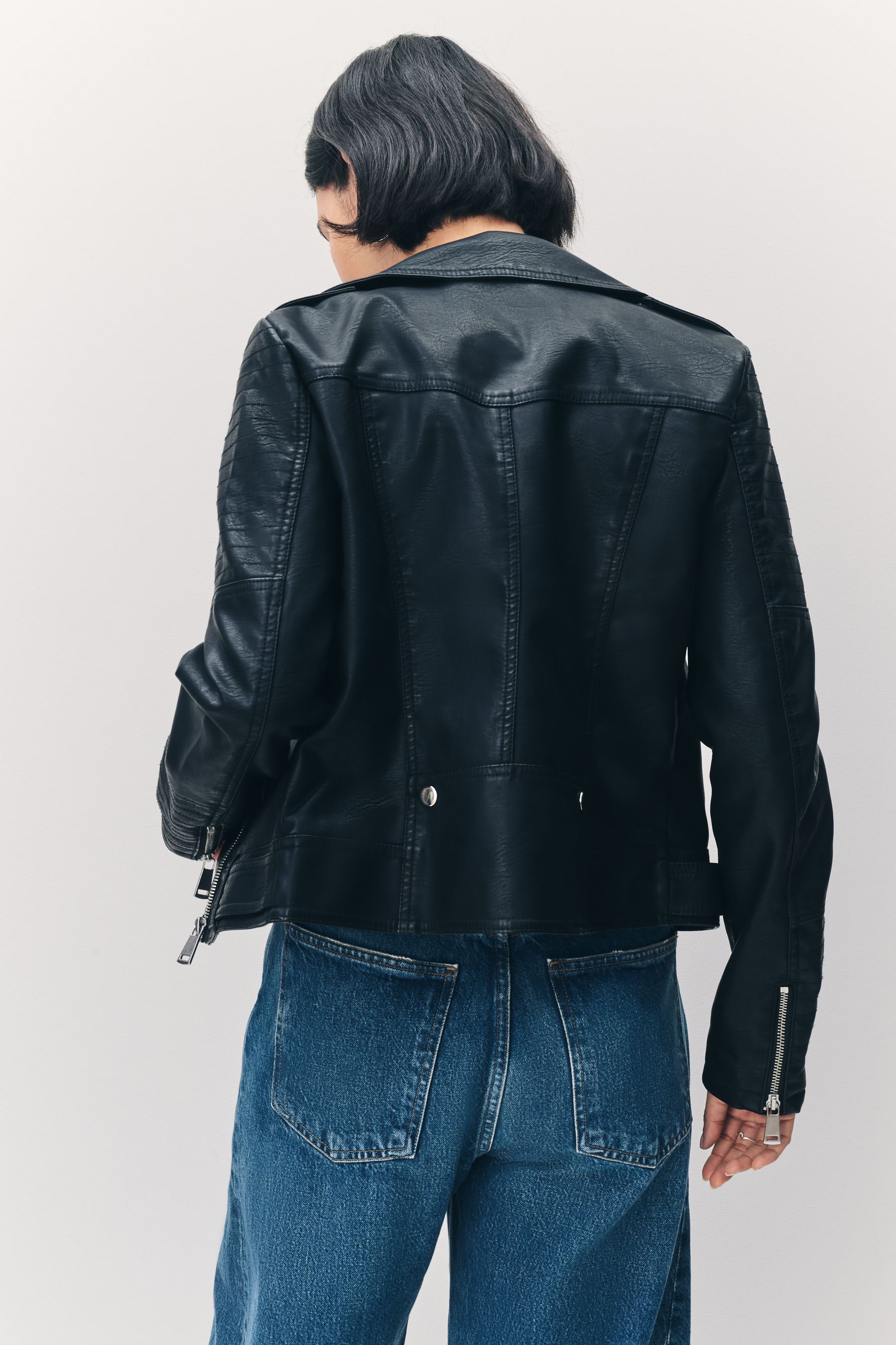 Fur leather jacket womens on sale