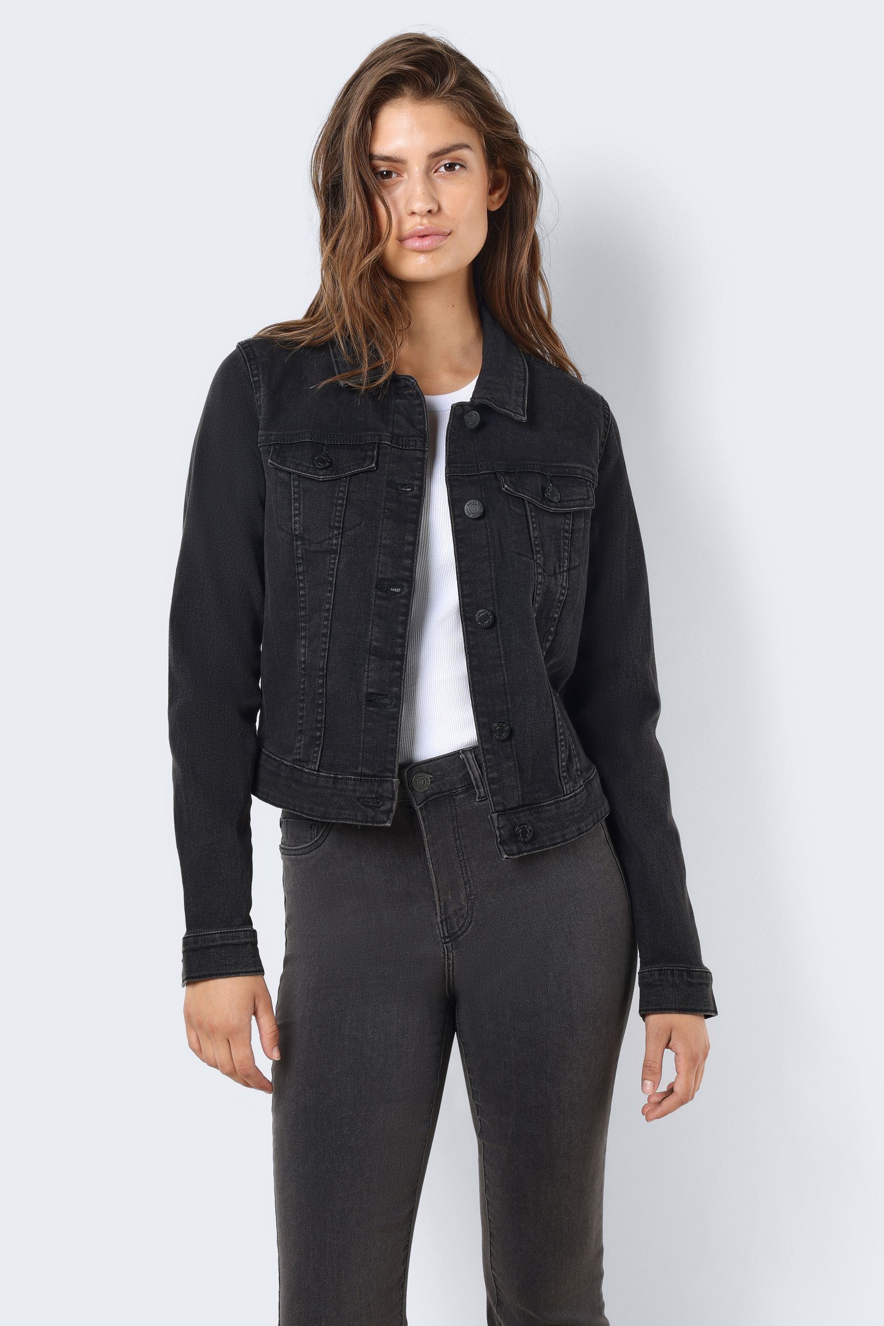 Buy NOISY MAY Black Fitted Denim Jacket from Next Luxembourg