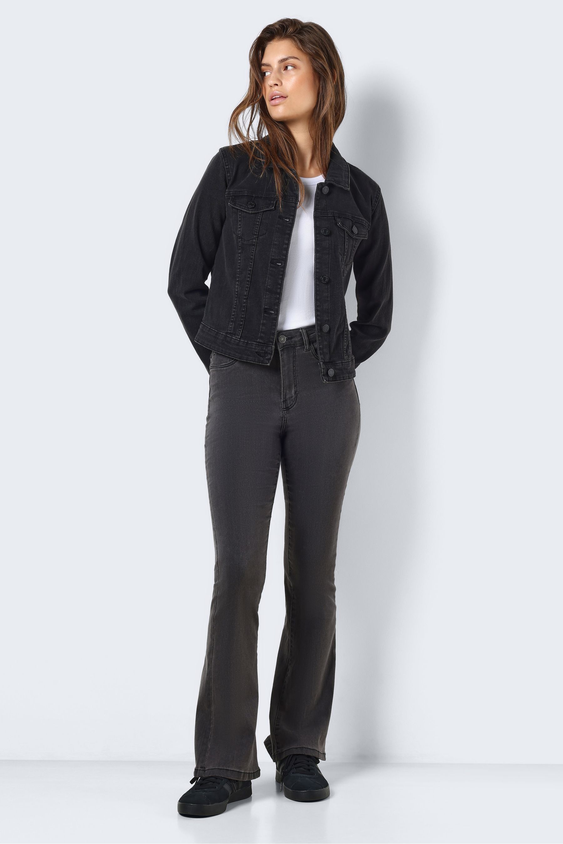 Buy NOISY MAY Black Fitted Denim Jacket from Next Saudi Arabia
