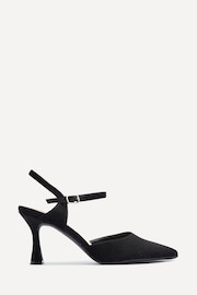 Linzi Black Duet Wide Fit Openback Heels With Ankle Straps - Image 2 of 5