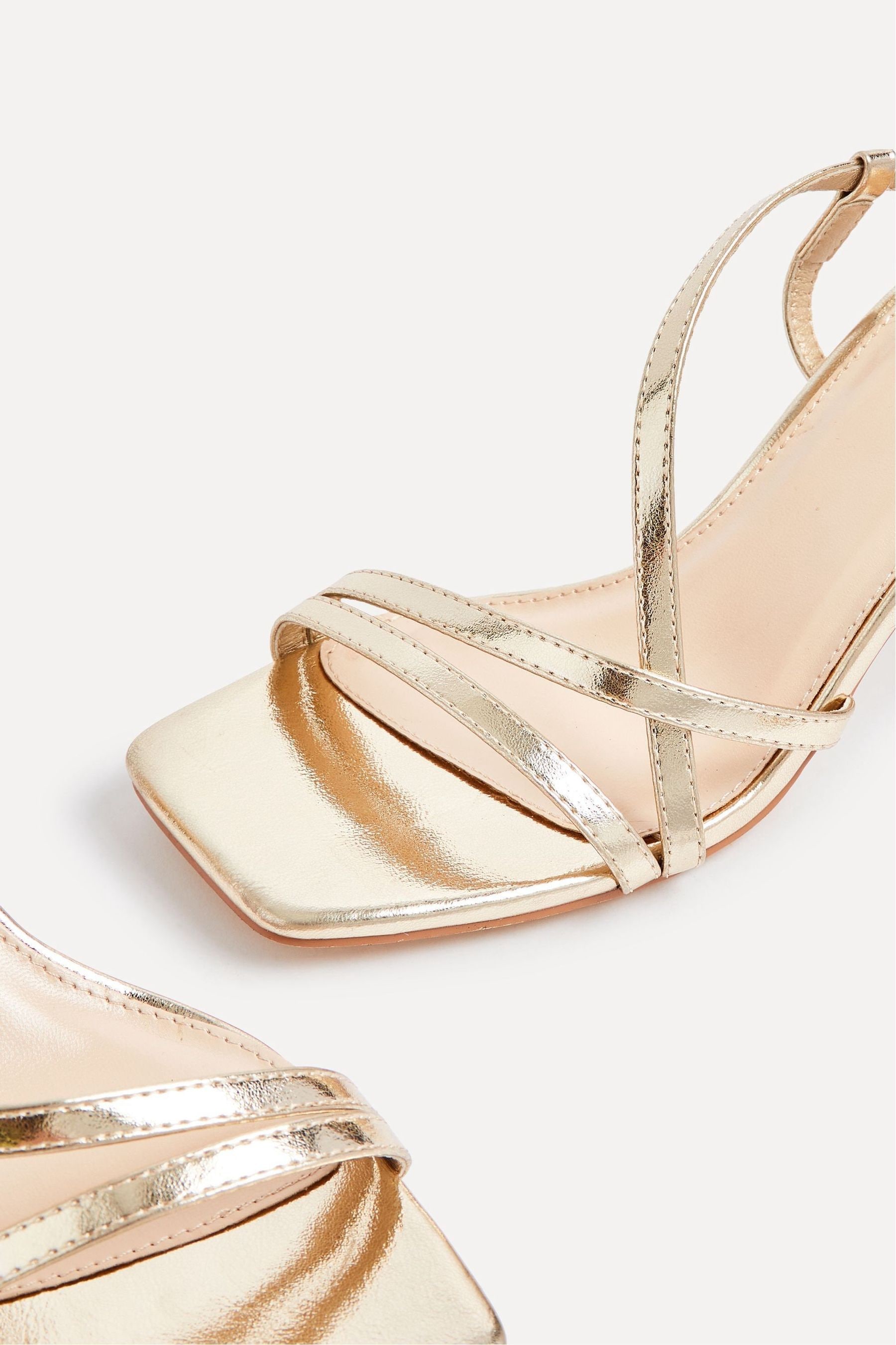 Gold medium heel sandals sale