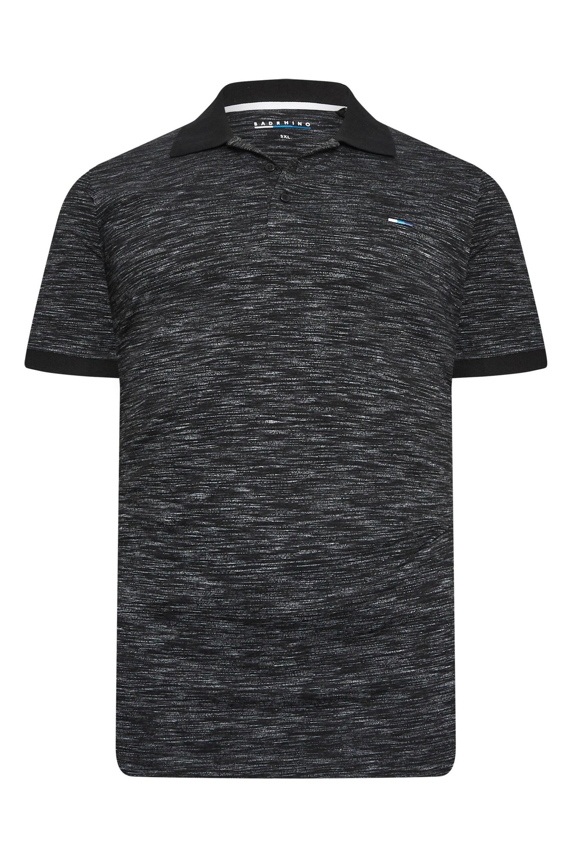 BadRhino Big & Tall Black Injected Jersey Polo Shirt - Image 2 of 3