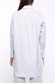 River Island Grey Tie Side Oversized Shirt - Image 2 of 6