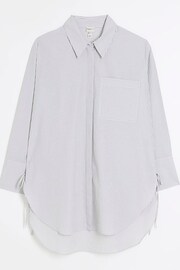 River Island Grey Tie Side Oversized Shirt - Image 5 of 6