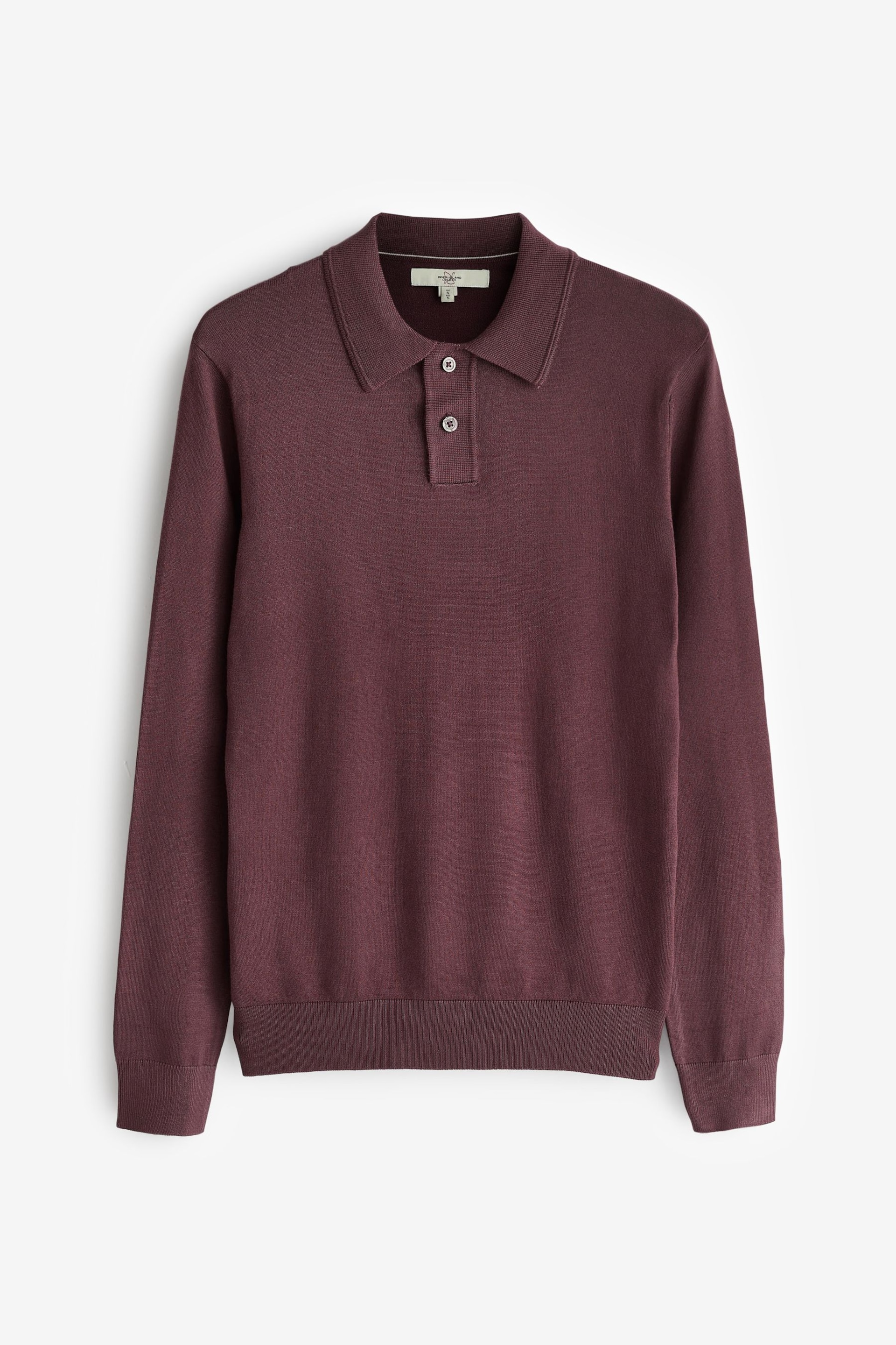 River Island Purple Knitted Polo Jumper - Image 6 of 6