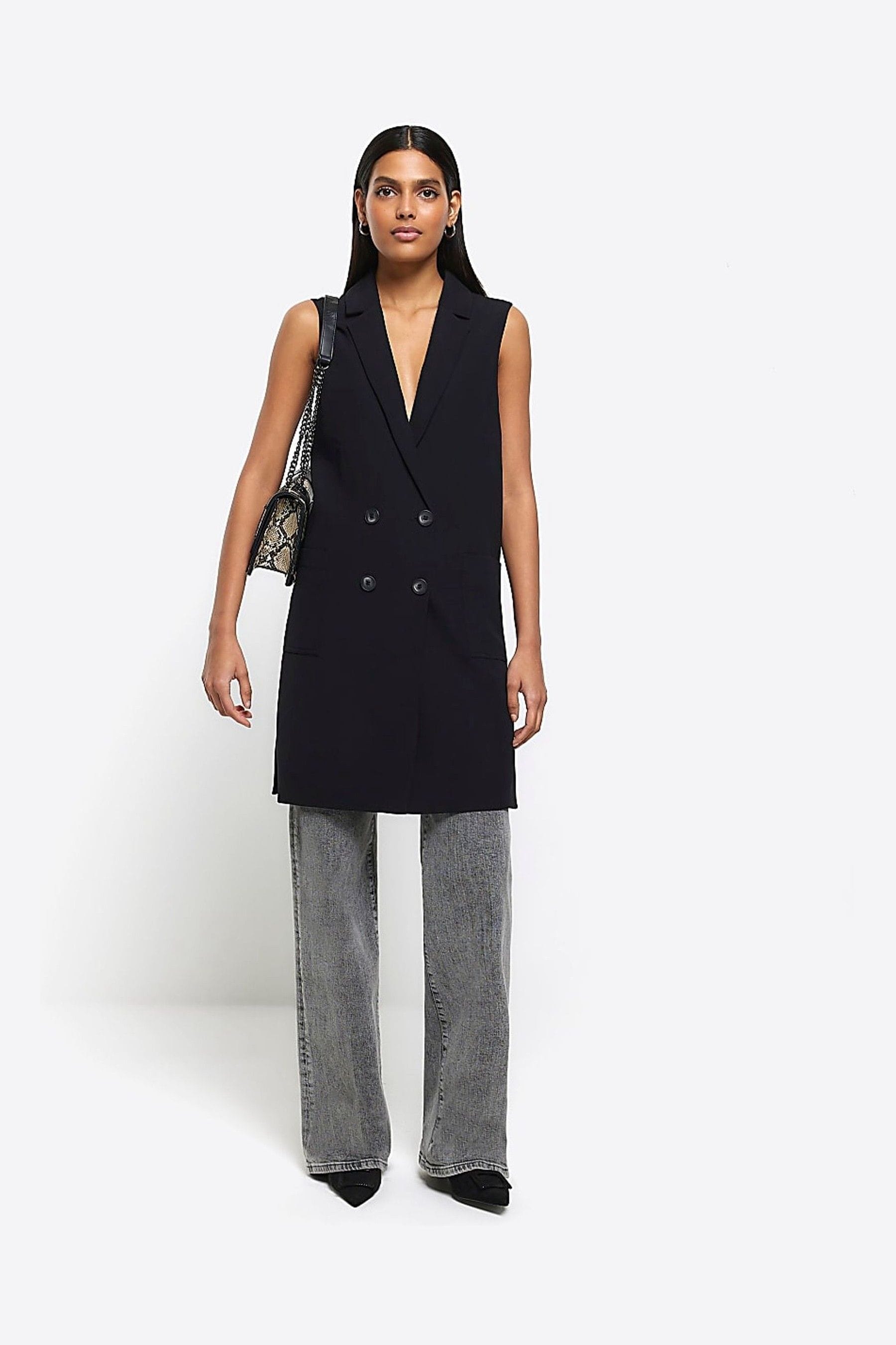 Longline sleeveless vest deals
