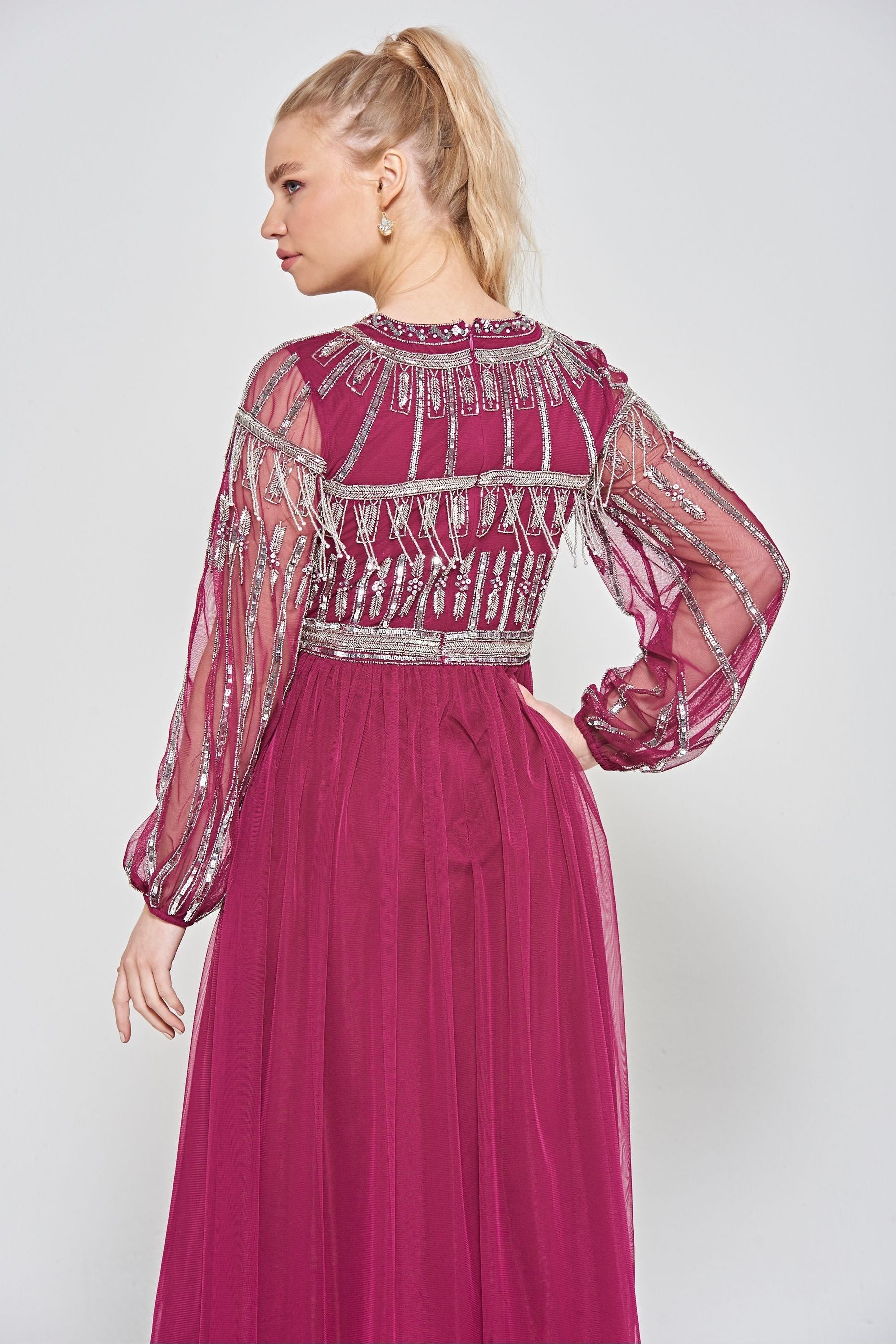 Buy Robe midi Amelia Rose rose ornee from Next Luxembourg