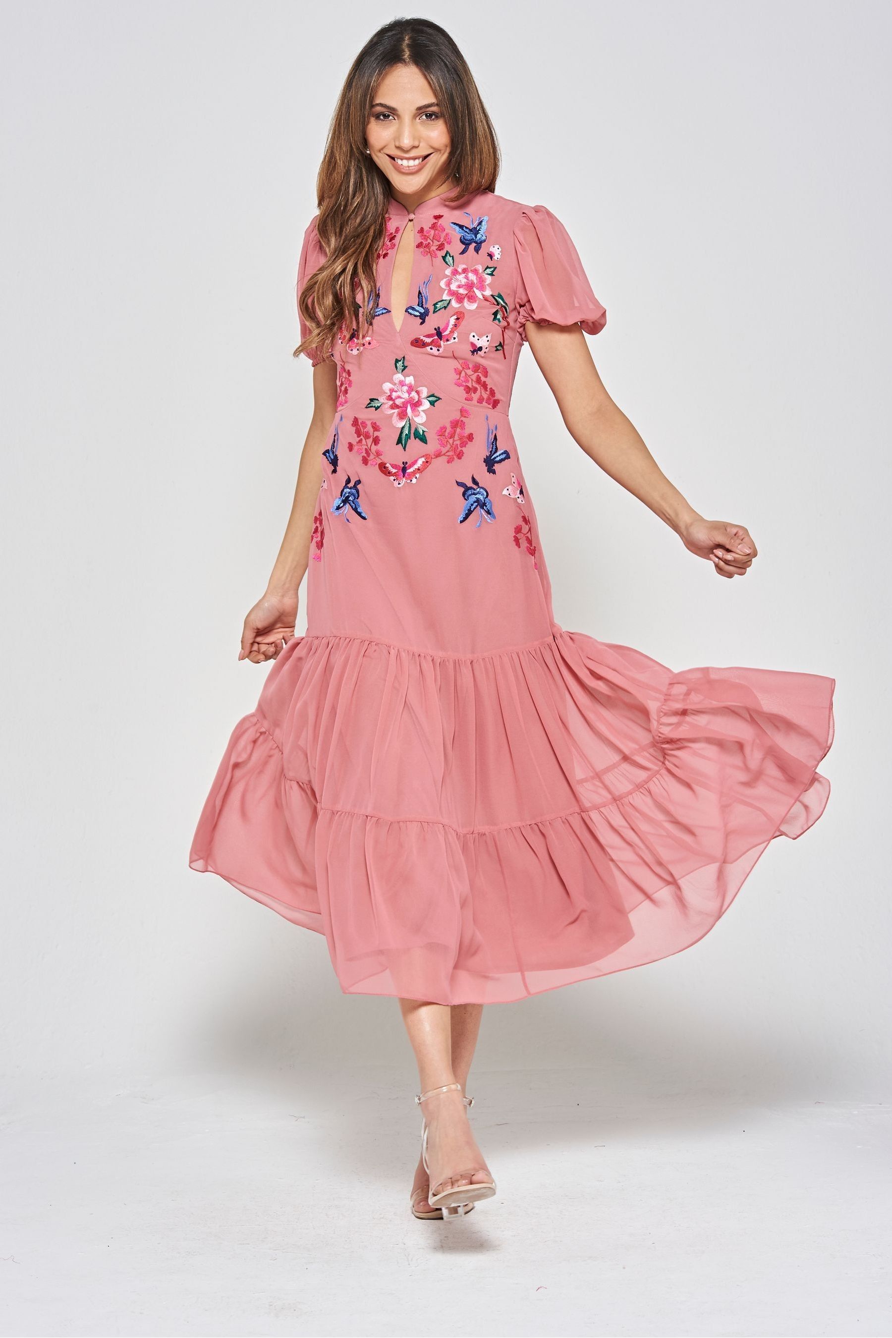 Pink frill frock top
