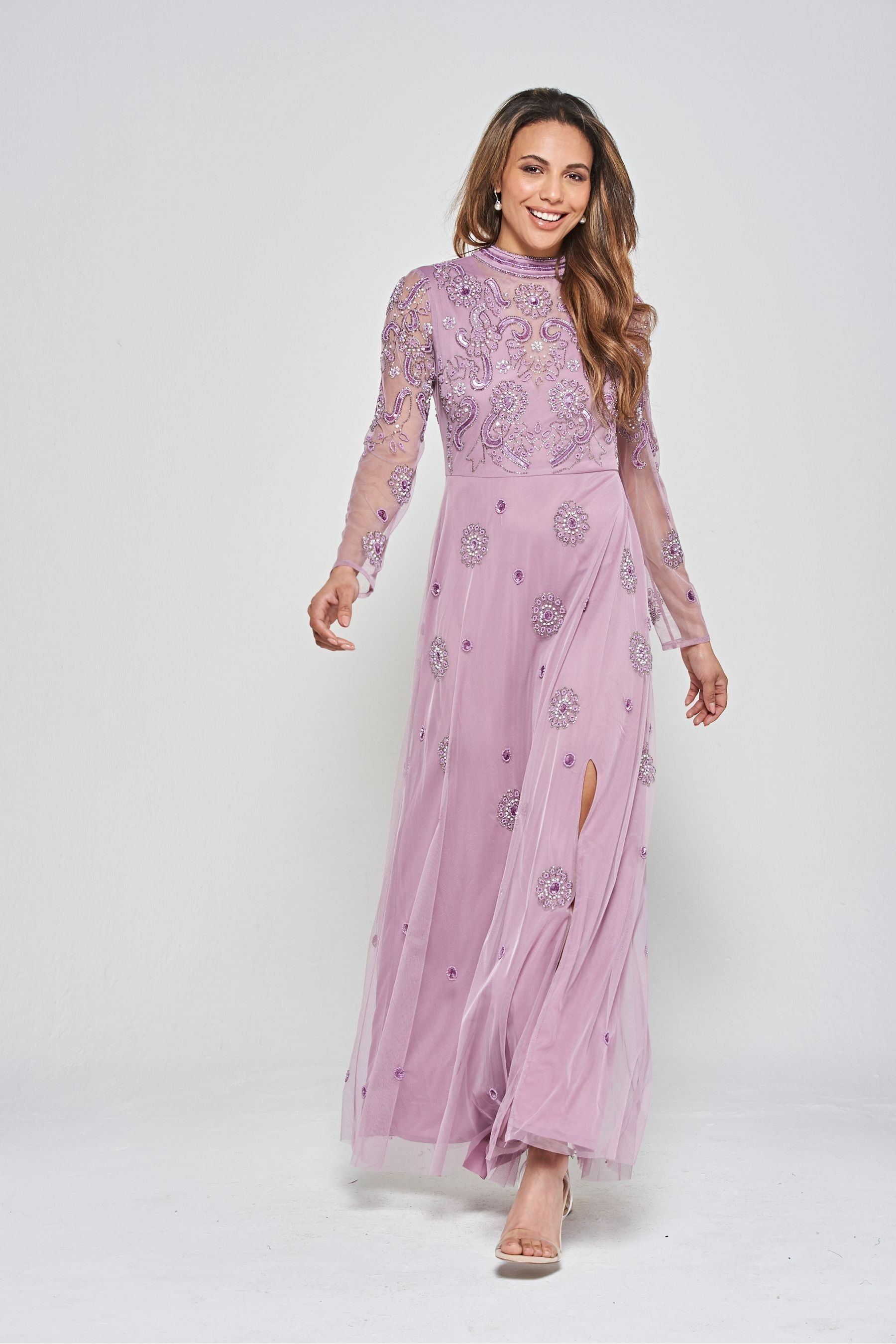 Frock and frill embroidered maxi dress shop