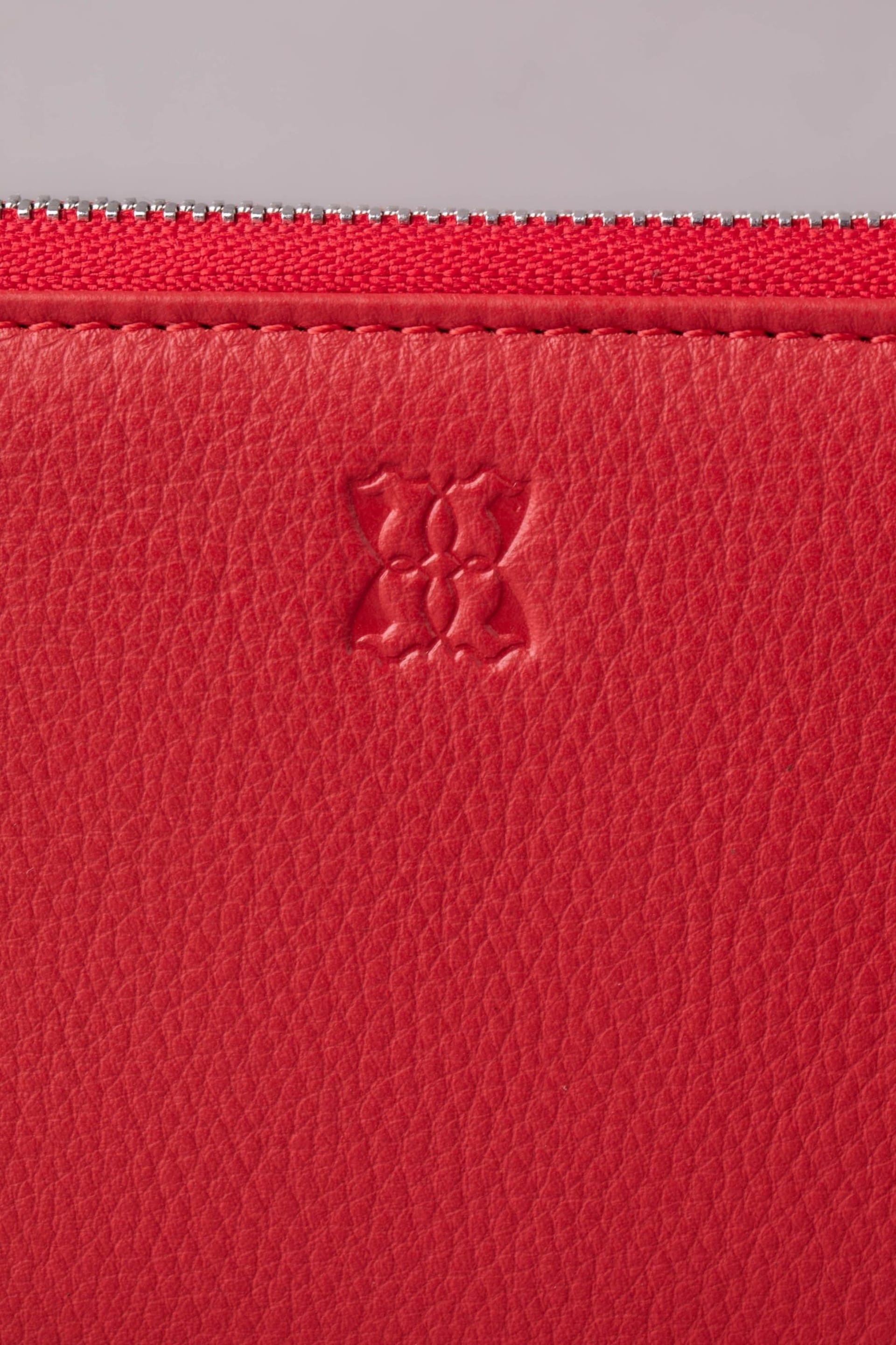 Lakeland Leather Red Chrome Large Leather Zip Purse - Image 5 of 5