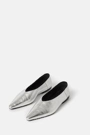 Jigsaw Silver Flat Pointed Linnie Ballerina Shoes - Image 3 of 6