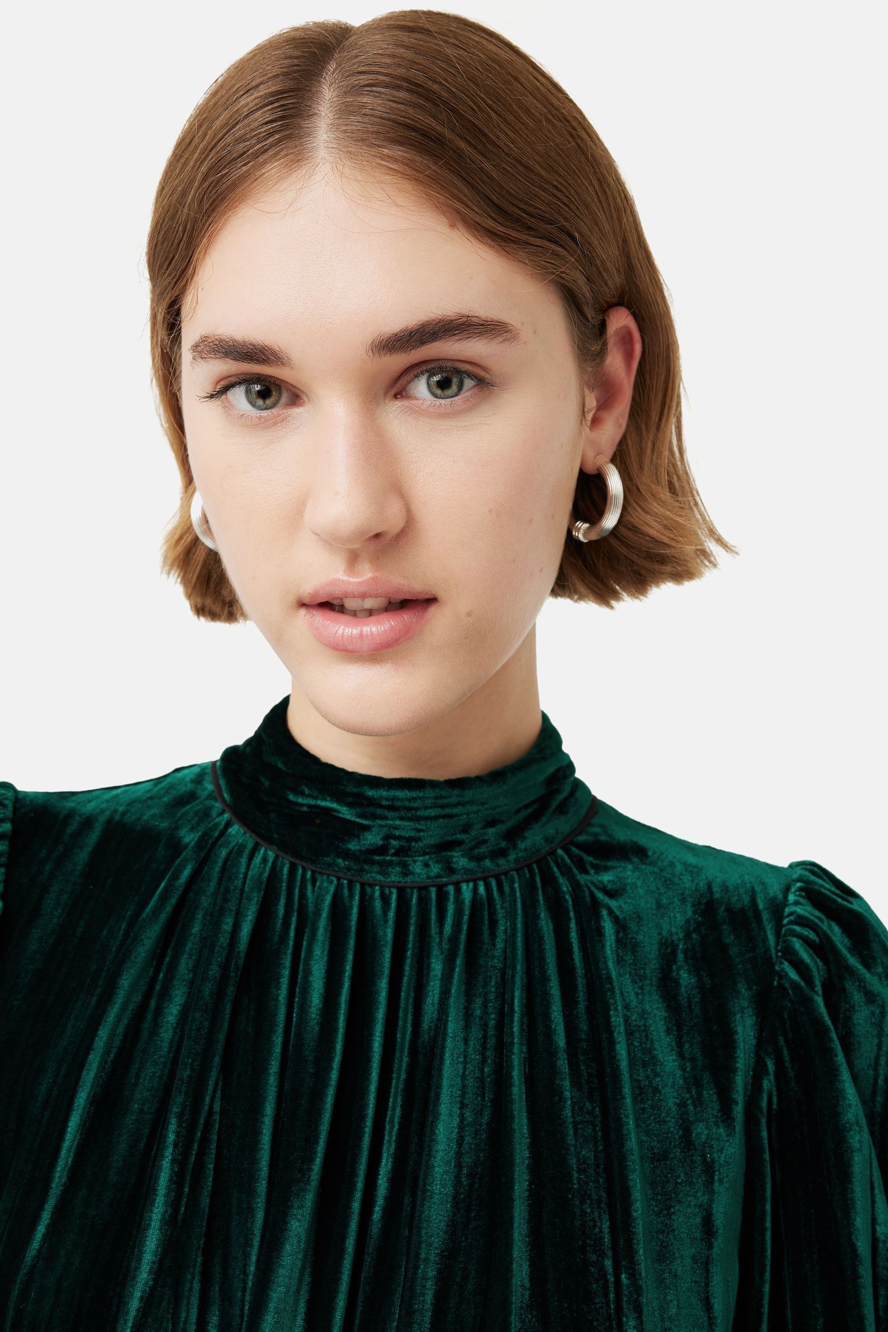 Buy Jigsaw Green Velvet Plisse Dress from Next Germany